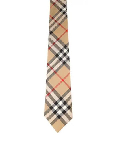 Men's Modern Cut Vintage Check Silk Tie Beige - BURBERRY - BALAAN 2