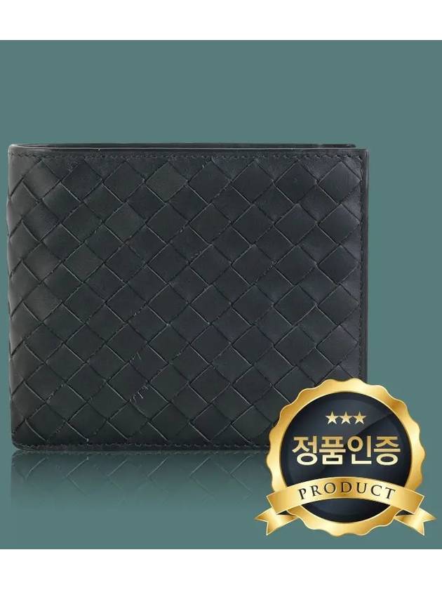 Intrecciato Weaving Half Wallet Dark Grey - BOTTEGA VENETA - BALAAN 2