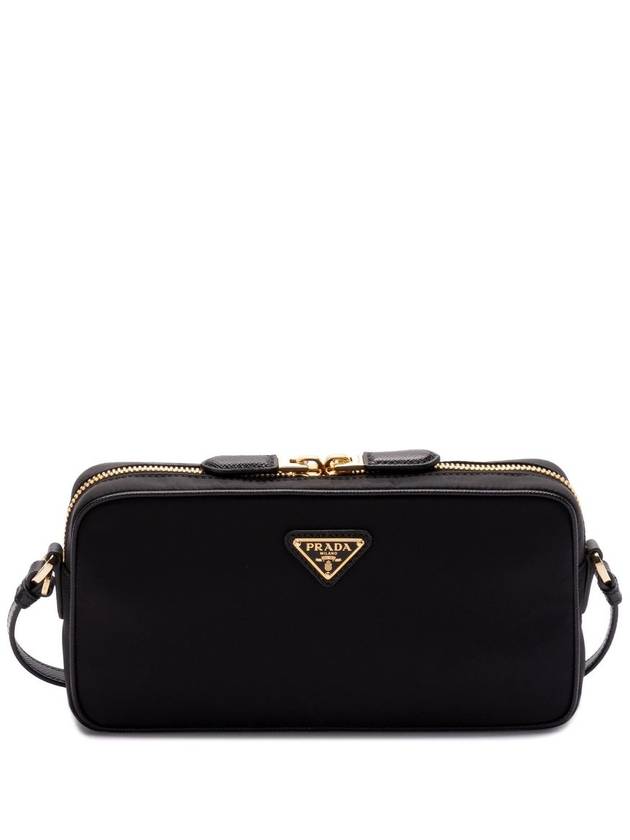 Enamel Triangle Cross Bag Black - PRADA - BALAAN 2