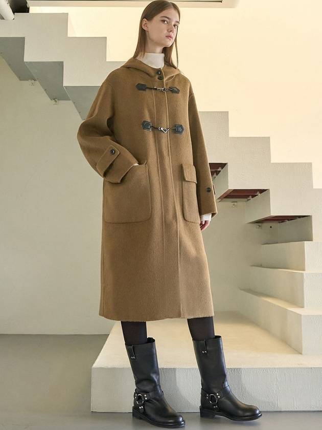 Hooded Duffel Handmade Coat Camel - MITTE - BALAAN 4