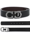 Reversible Gancini Belt Black Hickory - SALVATORE FERRAGAMO - BALAAN 2