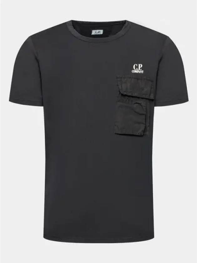 20/1 Jersey Flap Pocket Short Sleeve T-Shirt Black - CP COMPANY - BALAAN 2