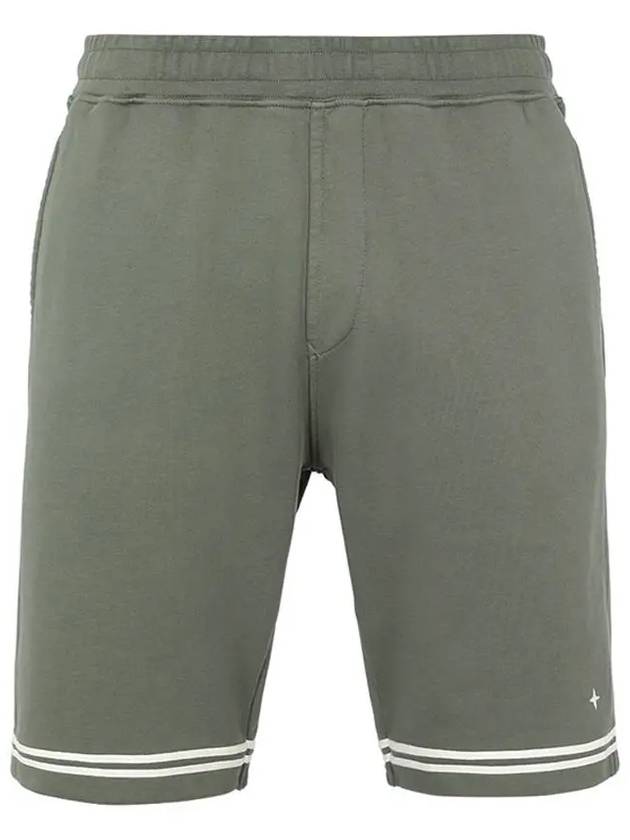 Men's Logo Cotton Shorts Khaki - STONE ISLAND - BALAAN 3