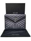 Women s 483236 Gray Calfskin Silver Monogram Lulu Matelasse Document Clutch - SAINT LAURENT - BALAAN 10