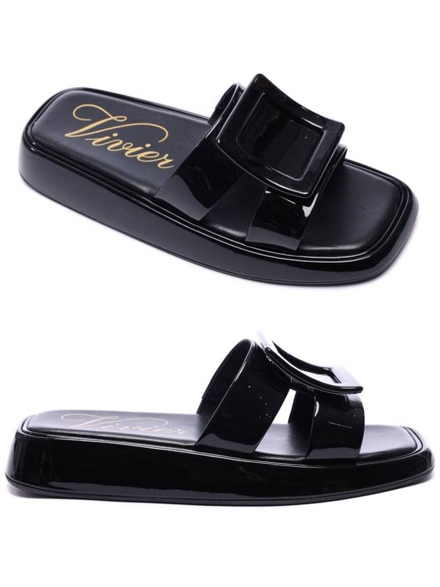 slide buckle mule sandals black - ROGER VIVIER - BALAAN.