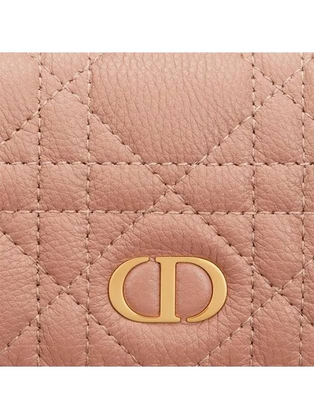 Caro XS Supple Cannage Calfskin Card Wallet Rose Des Vents - DIOR - BALAAN 4