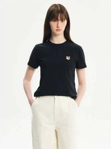 Women s Foxhead Patch Classic T shirt Black Domestic Product GM0023062999019 - MAISON KITSUNE - BALAAN 1