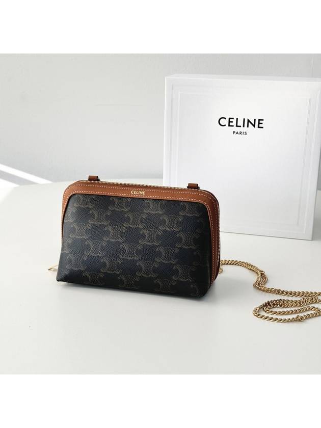 Triomphe Chain Clutch Bag Tan - CELINE - BALAAN 2