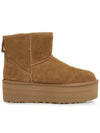 Classic Mini Platform Suede Winter Boots Chestnut - UGG - BALAAN 5