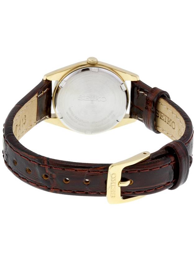 Seiko Core Champagne Dial Brown Leather Ladies Watch SUT120 - SEIKO - BALAAN 3