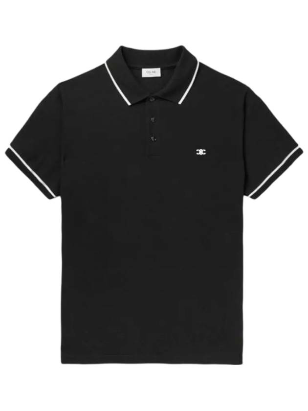 Black White Triomphe Classic Polo Shirt 2X75H626U 38AW - CELINE - BALAAN 1