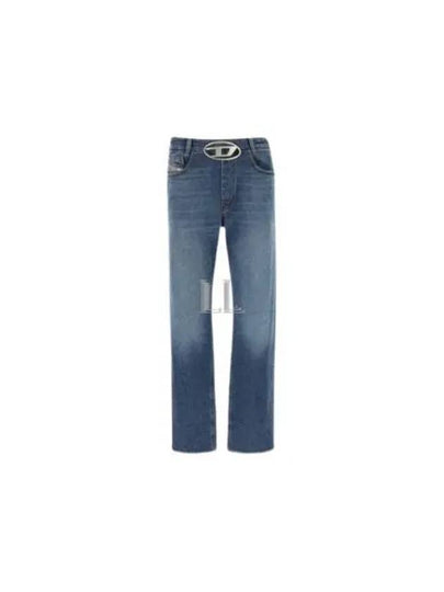 Women's D Arc Logo Buckle Denim Straight Jeans Blue - DIESEL - BALAAN 2