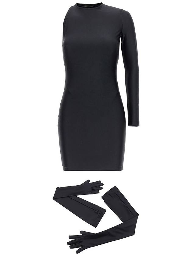 one shoulder dress WITH gloves 746152 TNV431000 B0010431857 - BALENCIAGA - BALAAN 2