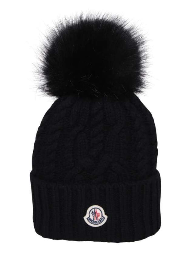 Patch Logo Beanie Black - MONCLER - BALAAN 2