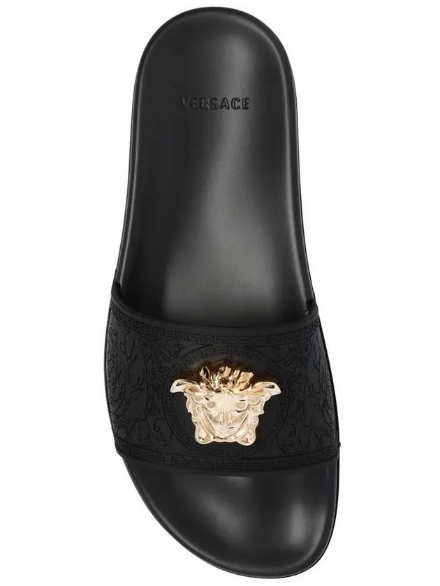 Gold Medusa Rubber Slippers Black - VERSACE - BALAAN 3