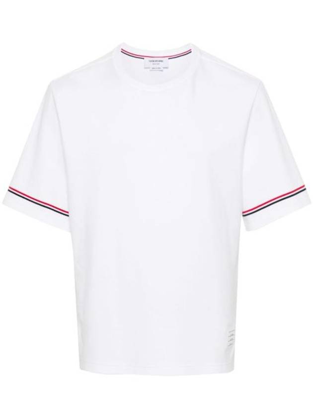 Cotton Rugby Short Sleeve T-Shirt White - THOM BROWNE - BALAAN 1