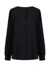 Helena round neck puff shirring blouse black HELENA23BK - RAMUSTUDIO - BALAAN 2