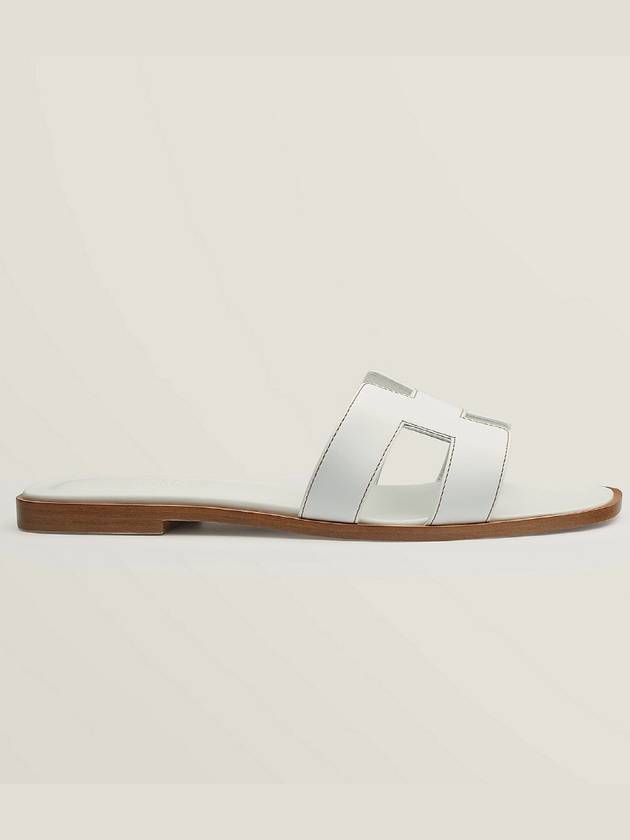 Oran Calfskin Slippers Blanc - HERMES - BALAAN 4