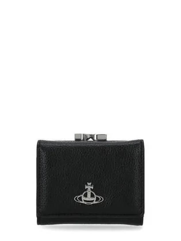 ORB Logo Small Frame Half Wallet Black - VIVIENNE WESTWOOD - BALAAN 3