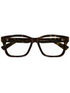 Eyewear Square Frame Glasses Havana - GUCCI - BALAAN.