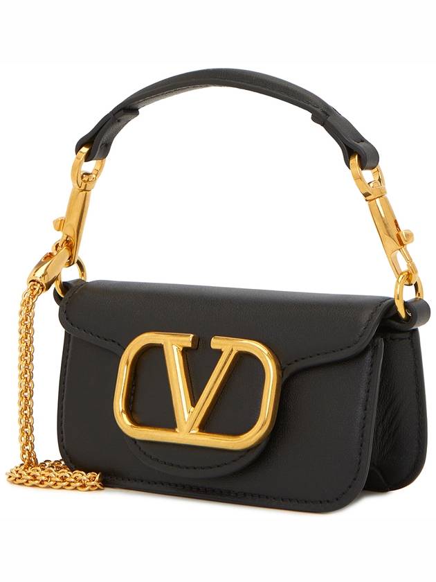 Gold Logo Micro Shoulder Bag Black - VALENTINO - BALAAN 3