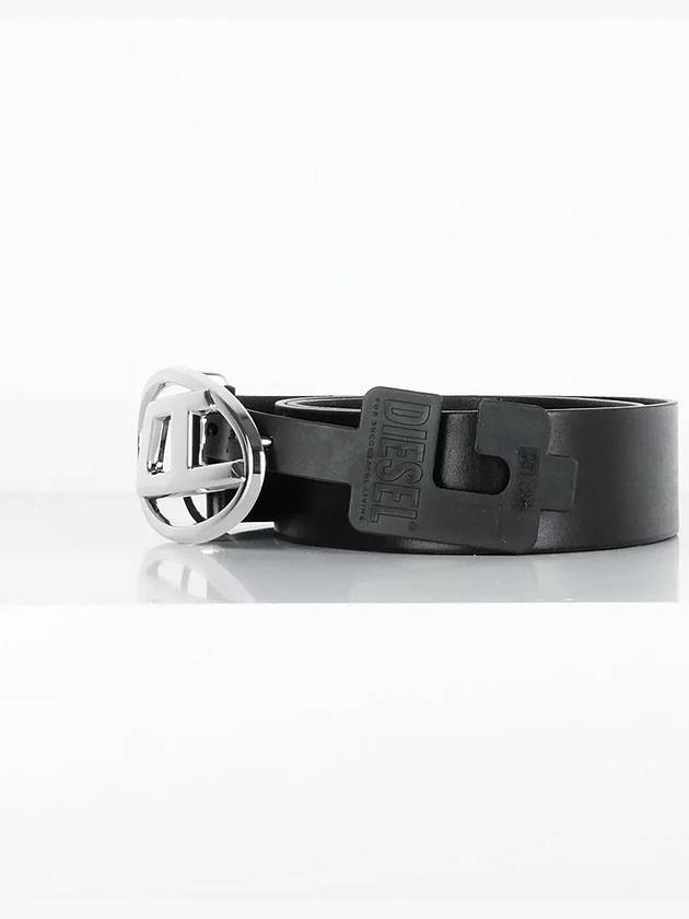 B 1DR D Logo Buckle Leather Belt Black - DIESEL - BALAAN 4