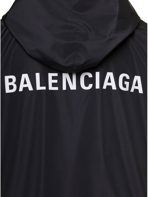 Logo Print Hooded Windbreaker Black - BALENCIAGA - BALAAN 4