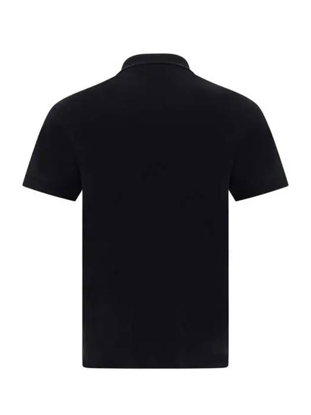 Pique Stretch Cotton Short Sleeve Polo Shirt Black - STONE ISLAND - BALAAN 3