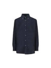 Agui Button Down Cotton Cashmere Long Sleeve Shirt Somber Blue - LORO PIANA - BALAAN 2