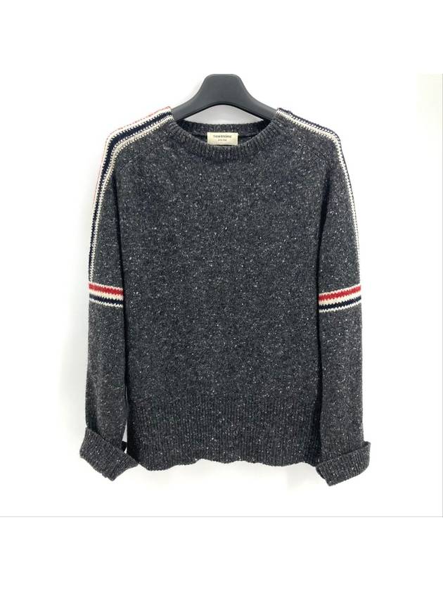 Mohair armband striped crew neck knit - THOM BROWNE - BALAAN 2