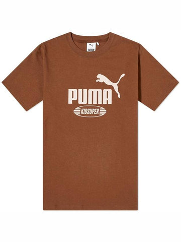 Kidsuper Studio Logo Short Sleeve T-Shirt Chestnut Brown - PUMA - BALAAN 1