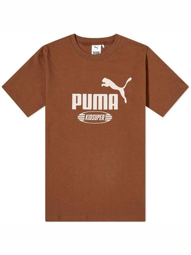 Kidsuper Studio Logo Short Sleeve T-Shirt Chestnut Brown - PUMA - BALAAN 1