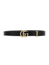 Women's GG Marmont Torchon Double G Buckle Leather Belt Black - GUCCI - BALAAN 2