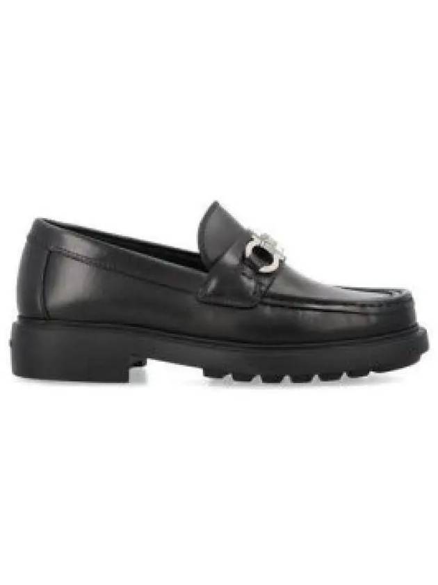 Moccasin Gancini Ornament Calfskin Loafers Black - SALVATORE FERRAGAMO - BALAAN 2