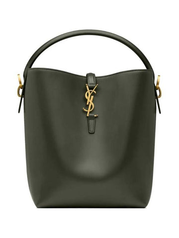 Le 37 Leather Bucket Bag Green - SAINT LAURENT - BALAAN 1