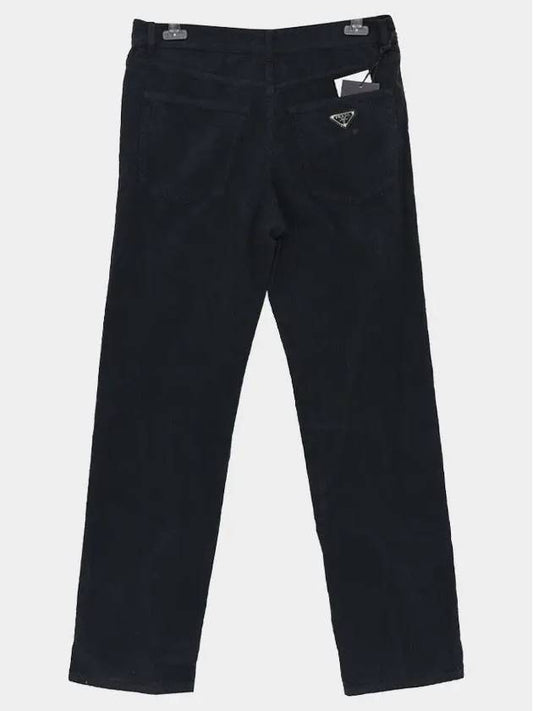 5 Pocket Corduroy Straight Pants Navy - PRADA - BALAAN 2