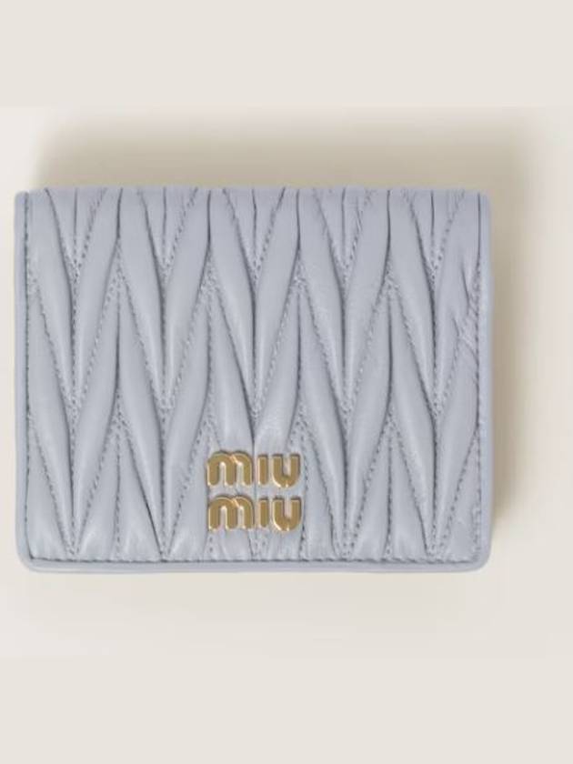 Matelasse Leather Half Wallet Pearl Grey - MIU MIU - BALAAN 2