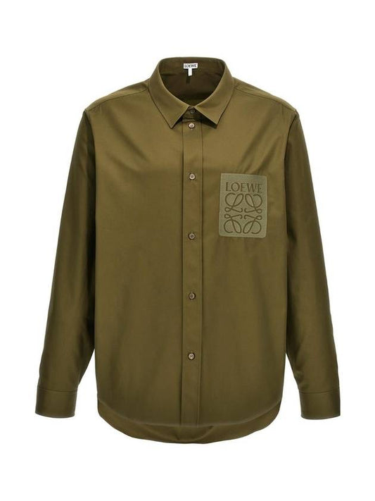 Anagram Long Sleeve Shirt Green - LOEWE - BALAAN 1