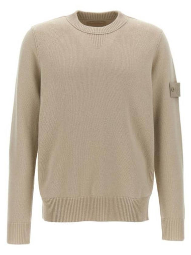 Compass Badge Wool Knit Top Beige - STONE ISLAND - BALAAN 1