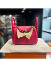 Mini Lindy Bag Franvoise Rouge Cellier Swift Silver U - HERMES - BALAAN 1