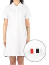 Women's Logo Patch Tennis Flare Short Dress White - THOM BROWNE - BALAAN 2