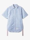 RWB Check Shirt Cotton Short Dress Blue - THOM BROWNE - BALAAN 2