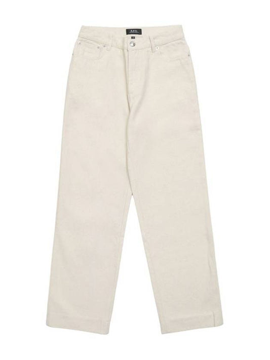 High Waist Cropped Straight Jeans White - A.P.C. - BALAAN 2
