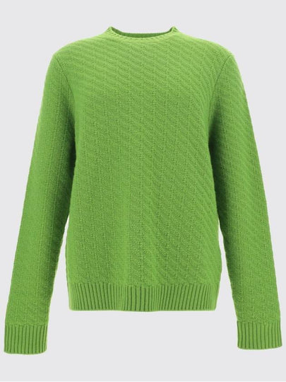 Wool cashmere blend knit top green - PRADA - BALAAN 2