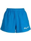 Logo Print Banded Waist Shorts Blue - SPORTY & RICH - BALAAN 1