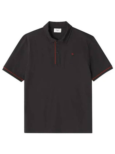 B Logo Cotton Polo Shirt Black - BALLY - BALAAN 2