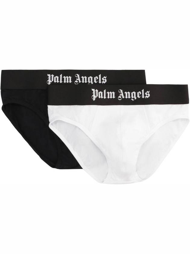 Palm Angels Set Of Two Cotton Briefs With Logoed Elastic Band - PALM ANGELS - BALAAN 2