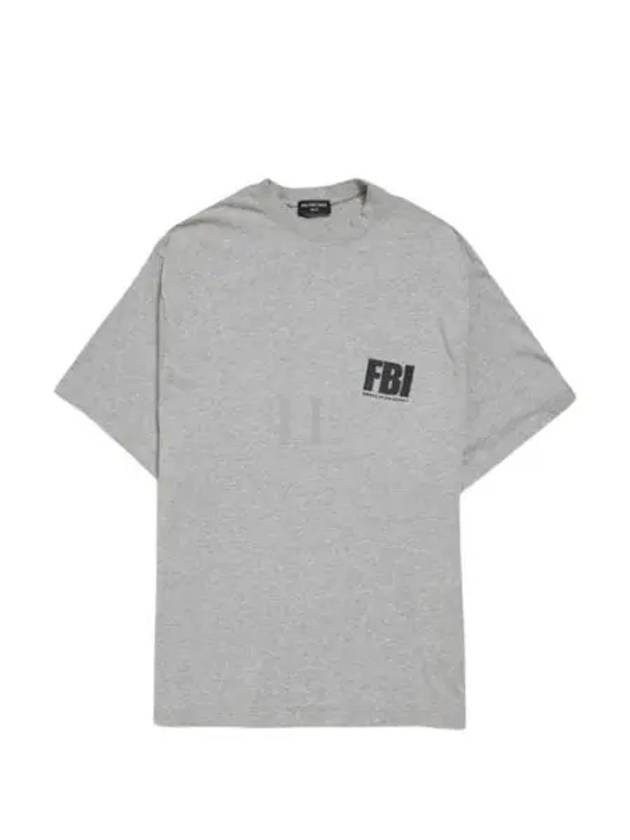 FBI Logo Oversized Short Sleeve T-Shirt Grey - BALENCIAGA - BALAAN 2