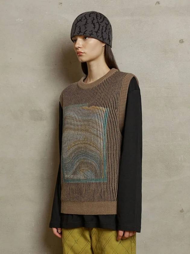 Stratum Knit Vest Dark Beige - UNALLOYED - BALAAN 3