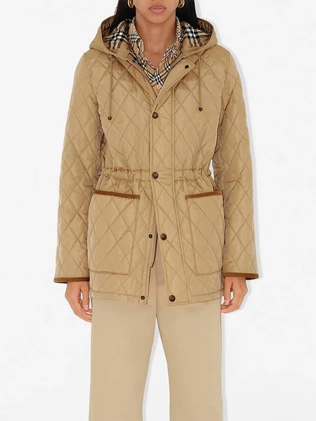 Hooded Quilted Parka Flax - BURBERRY - BALAAN 4